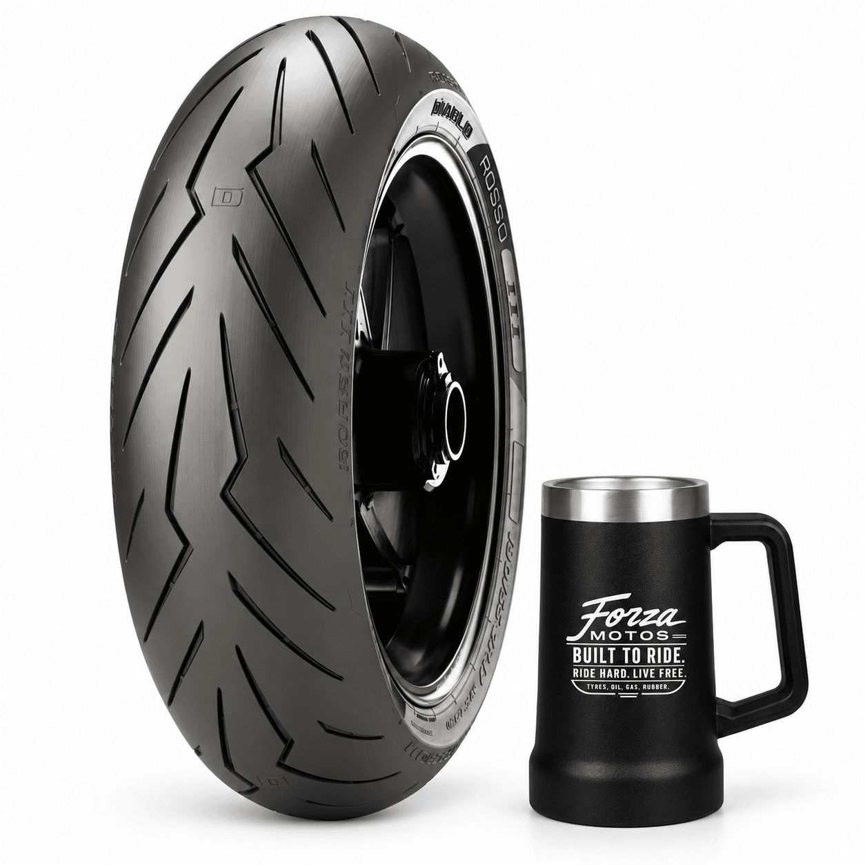 PNEU PIRELLI ROSSO III 150/60R17 + CANECA TÉRMICA 700ML